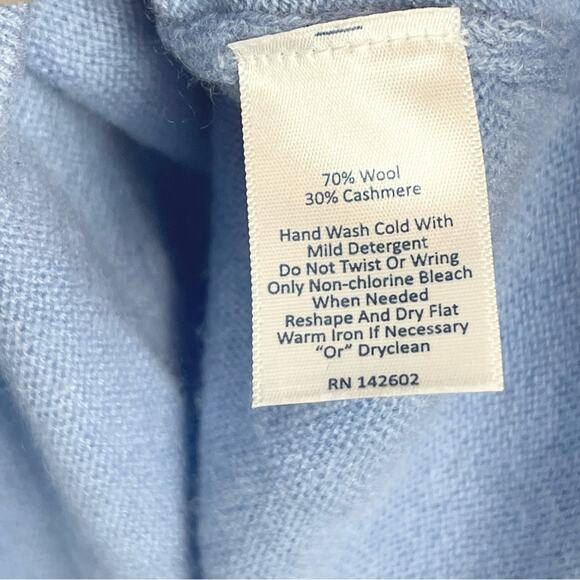 STS Sail to Sable V-Neck Sweater Cashmere and Wool Woman size XS Blue and Red - Picture 7 of 7